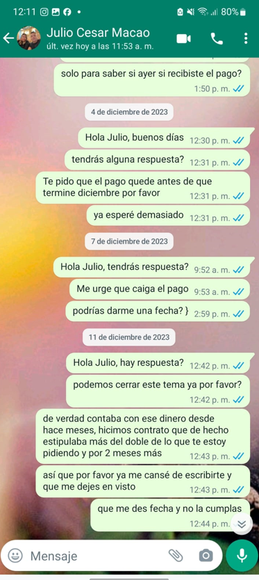 Hicimos contrato freelance de 3 meses con 2 cuentas, solo pagó una cuenta un mes, el siguiente ya no y si lo trabajé.